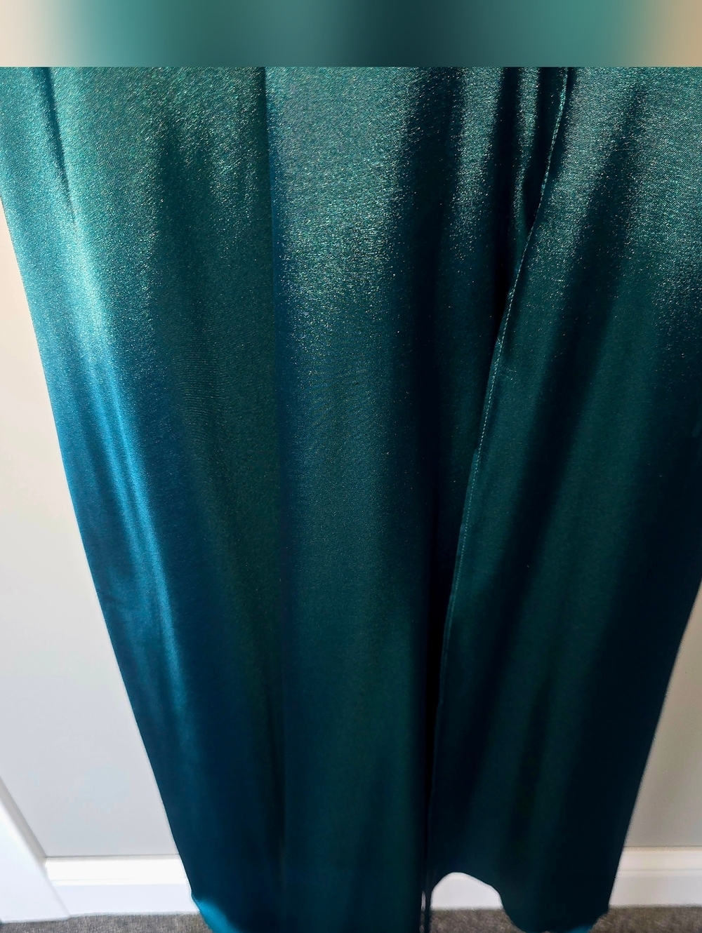 City Triagle Satin Gown, Emerald Prom or Formal Dress, Womens size 1 Floral - Picture 7 of 16
